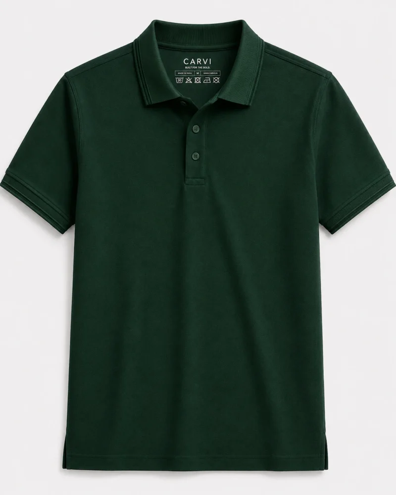 UNISEX BOTTLE GREEN POLO T-SHIRT