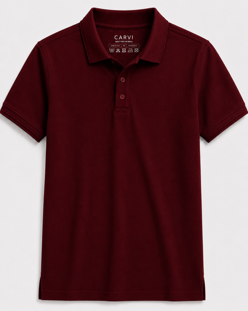 UNISEX MAROON POLO T-SHIRT