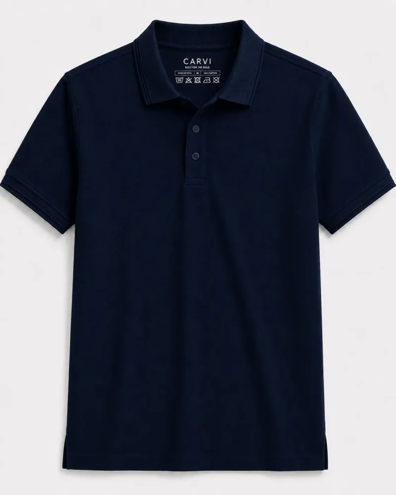 UNISEX NAVY BLUE POLO T-SHIRT